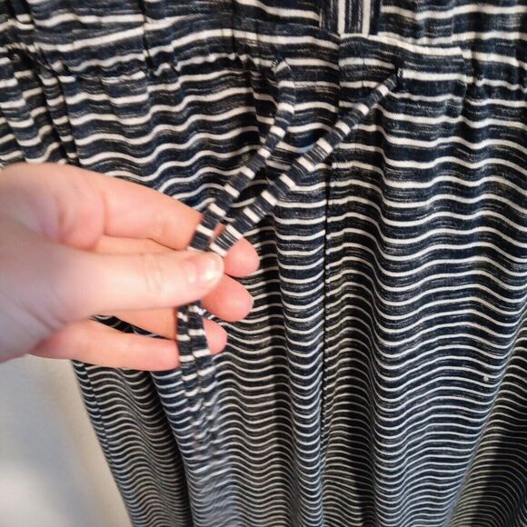 Gap S Small Sleeveless Maxi Dress Stretch Navy Blue White Stripe Beach - Picture 2 of 6